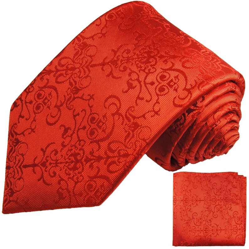 Red Vines Silk Tie and Pocket Square