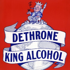 1951 Dethrone King Alcohol Vintage Poster Art Print - - Historic Scene --