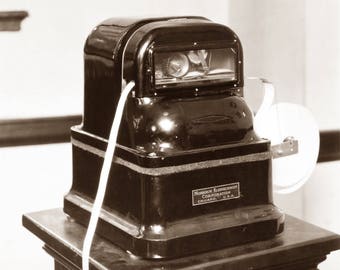 1926 Ticker Tape Machine Vintage Photograph 8.5" x 11" Art Print - - Historic Scene --
