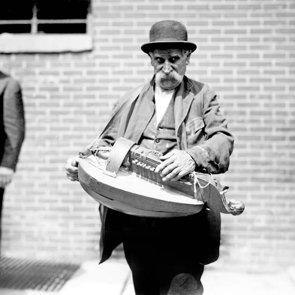 1900-1915 Street Musician w/ Hurdy-Gurdy Vintage Photograph 8.5" x 11" Art Print