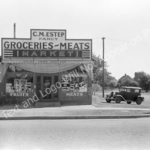 1938 Grocery Store Salina, Kansas Vintage Old Photograph Art Print - - Historic Scene --