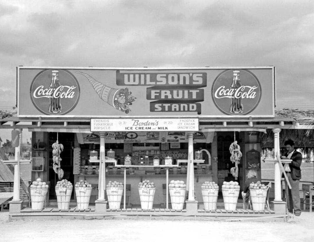 1939 Fruit Stand Robstown Texas Vintage Photograph 8.5 Etsy