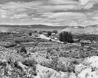 1939 Aerial View of Bannock, Montana Vintage Old Photo Art Print