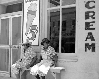 1940 Ice Cream Parlor, Port Gibson, Mississippi Vintage Photograph 8.5&quot; x 11&quot; - - Historic Scene --