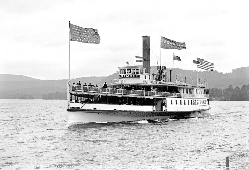 1904 Steamboat Sagamore Lake NY Vintage Photograph Etsy