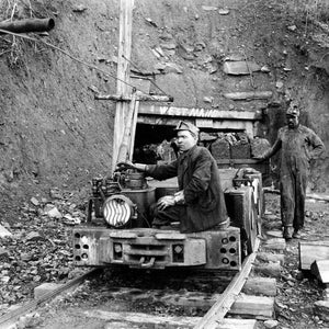 1915-1925 Miners Hauling Coal Vintage Photograph 8.5" x 11" Art Print - - Historic Scene --