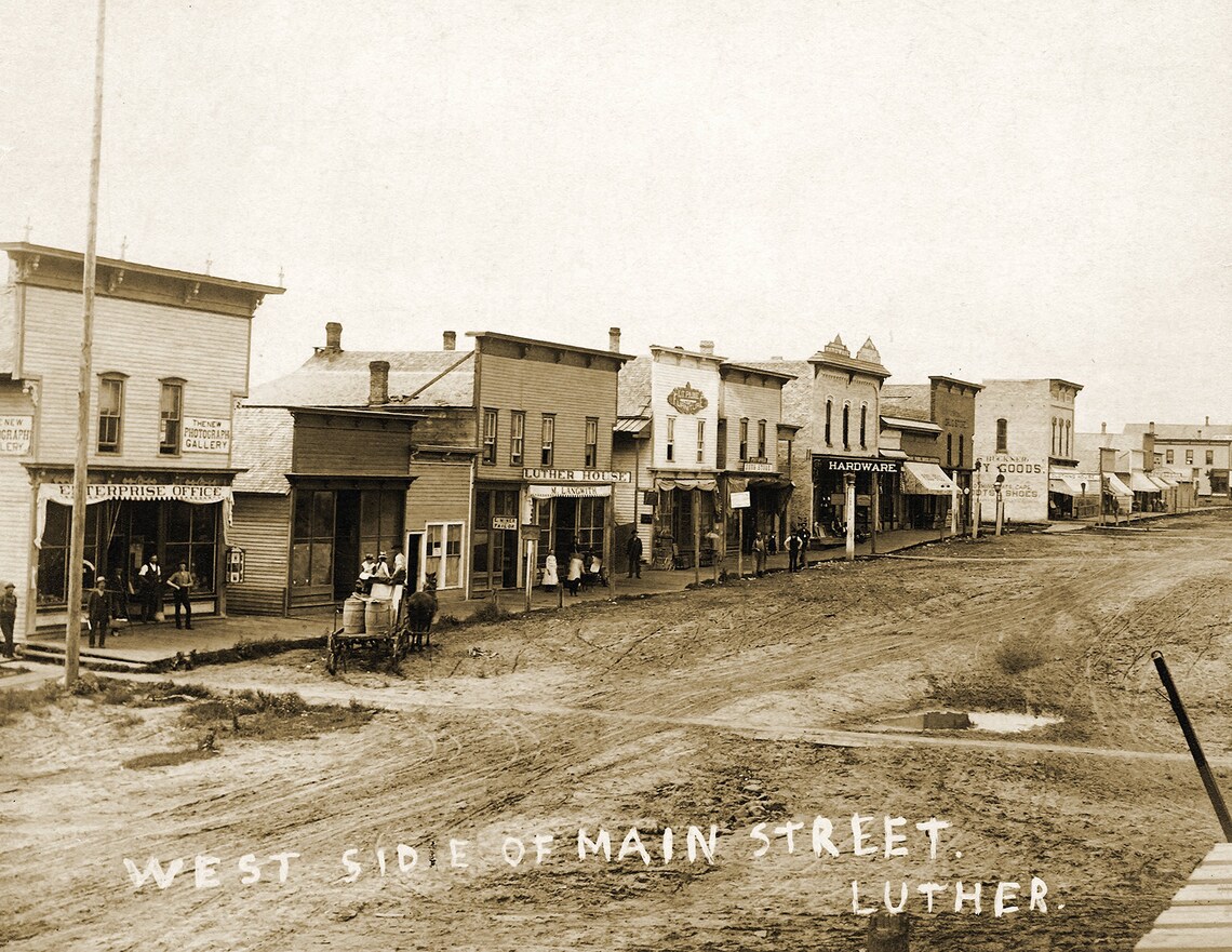 1890 West Side of Main Street. Luther MI Old Photo 8.5 Etsy