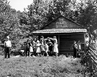 1940 One Room School, Breathitt County, KY Vintage Photograph 8.5" x 11" Art Print