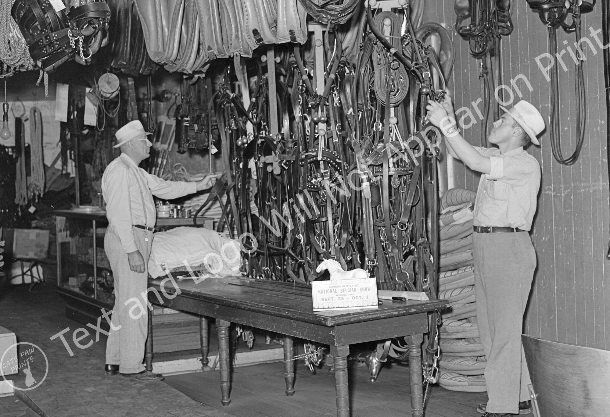 Grundy Center Reprint Iowa Vintage Old Photo 1939 Harness Shop Home