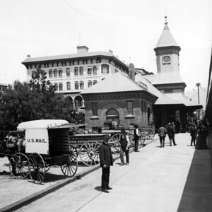 1900-1906 Railway Station, Pasadena, CA Vintage Photograph 8.5&quot; x 11&quot; Art Print - - Historic Scene --