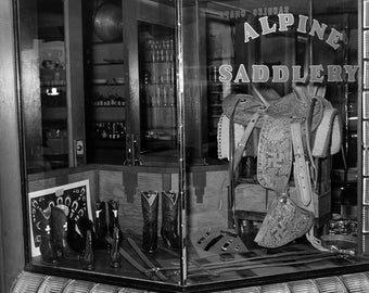 1939 Alpine Saddlery Window, Alpine, Texas Old Photo 8.5" x 11" Art Print