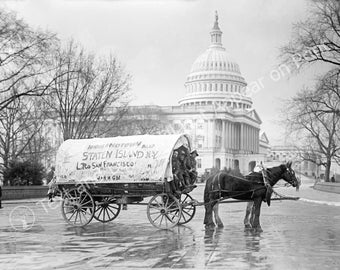 1915 Staten Island to San Francisco Wagon in DC: Vintage Photo Art Print