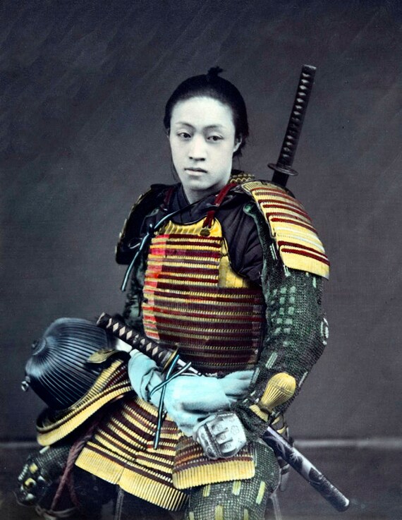 1870 Japanese Actor In Samurai Armor Vintage Photograph Etsy