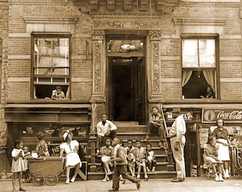 1935-1939 Harlem Tenement in Summer, NY Vintage Photograph Art Print