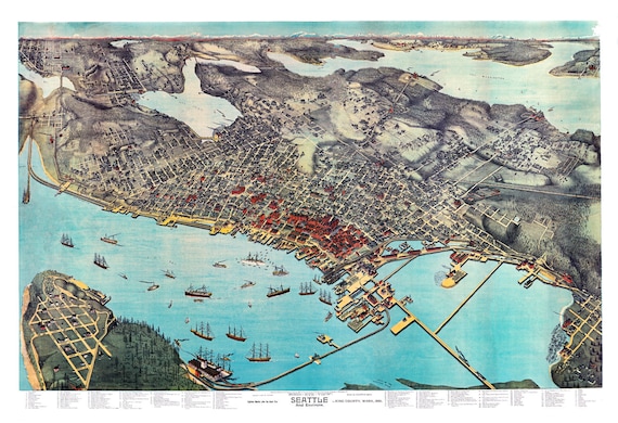 1893 Columbian Exposition Chicago IL Map Art Print 13/" x 19/" Reproduction