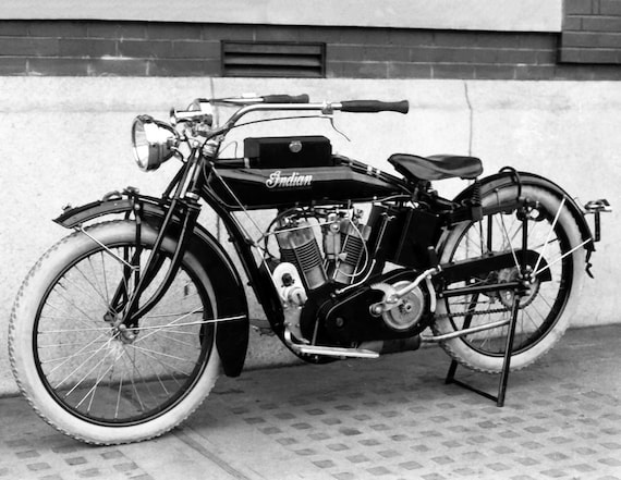 1920 Indian Motorcycle Spokane Washington Vintage Photo Etsy
