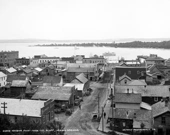 1890-1901 Harbor Point, Harbor Springs, Michigan Vintage Photograph 13&quot; x 19&quot; - - Historic Scene --