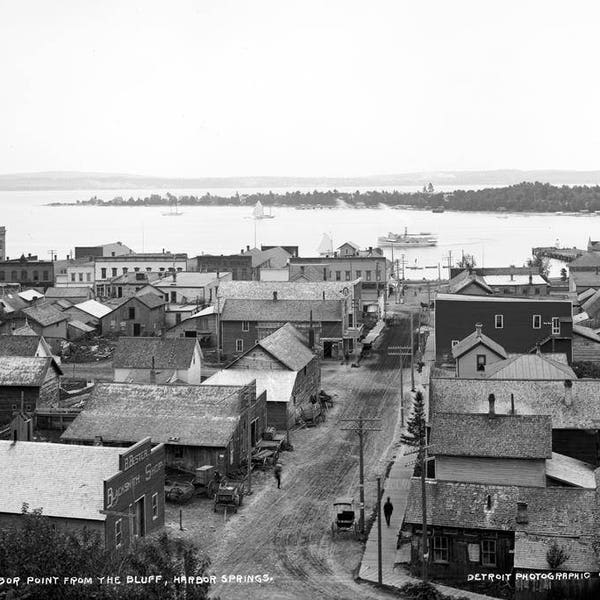 1890-1901 Harbor Point, Harbor Springs, Michigan Vintage Photograph 13" x 19"