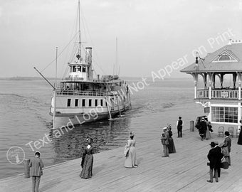 1901 Steamer Islander, Round Island, New York Vintage Old Photo - Art Print - - Historic Scene --