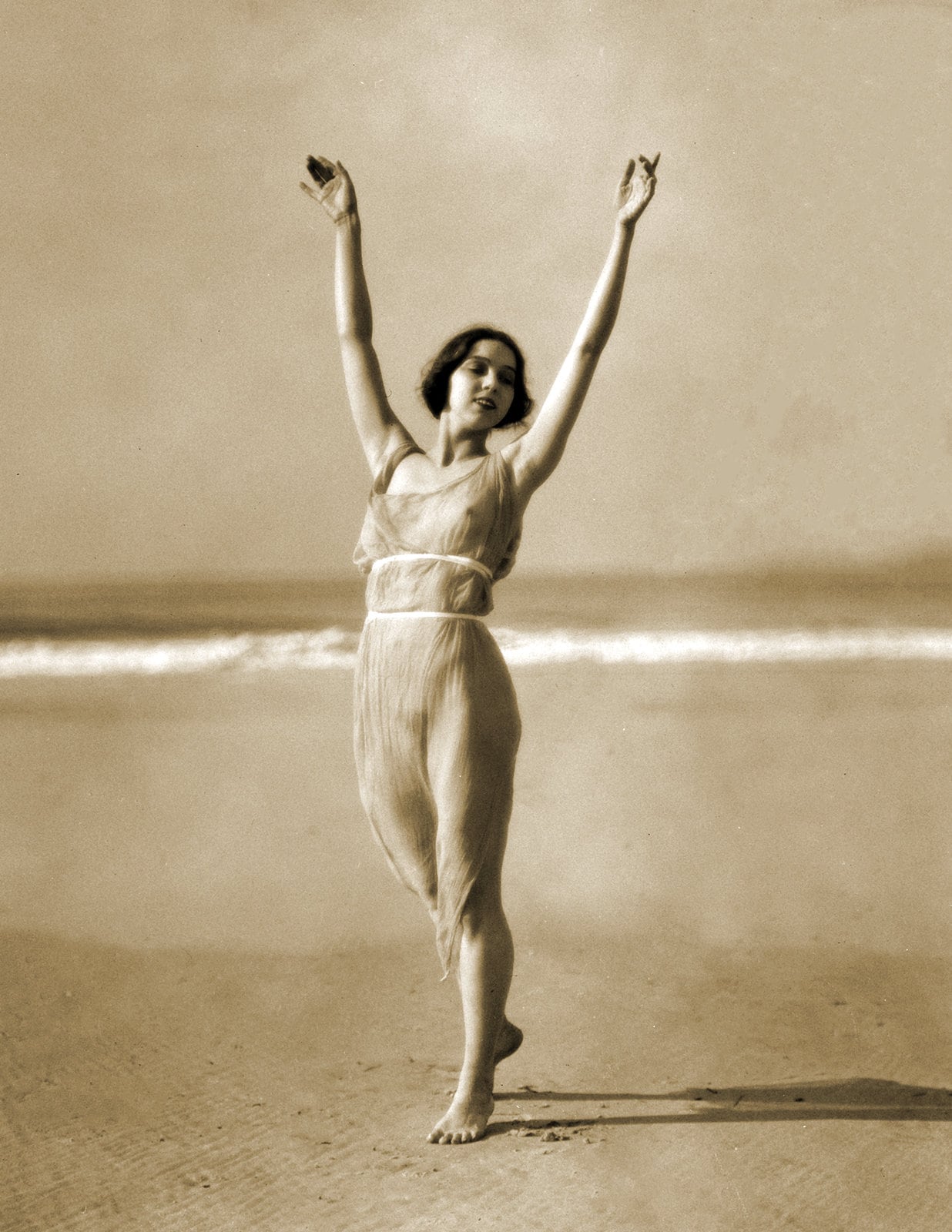 Margaret Severn Dancing on Beach Vintage Art Print (8.5" x 11")