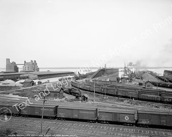 1900 Anchor Line Docks & Pennsylvania Railroad, Erie, Pennsylvania Vintage Old Photo - Art Print