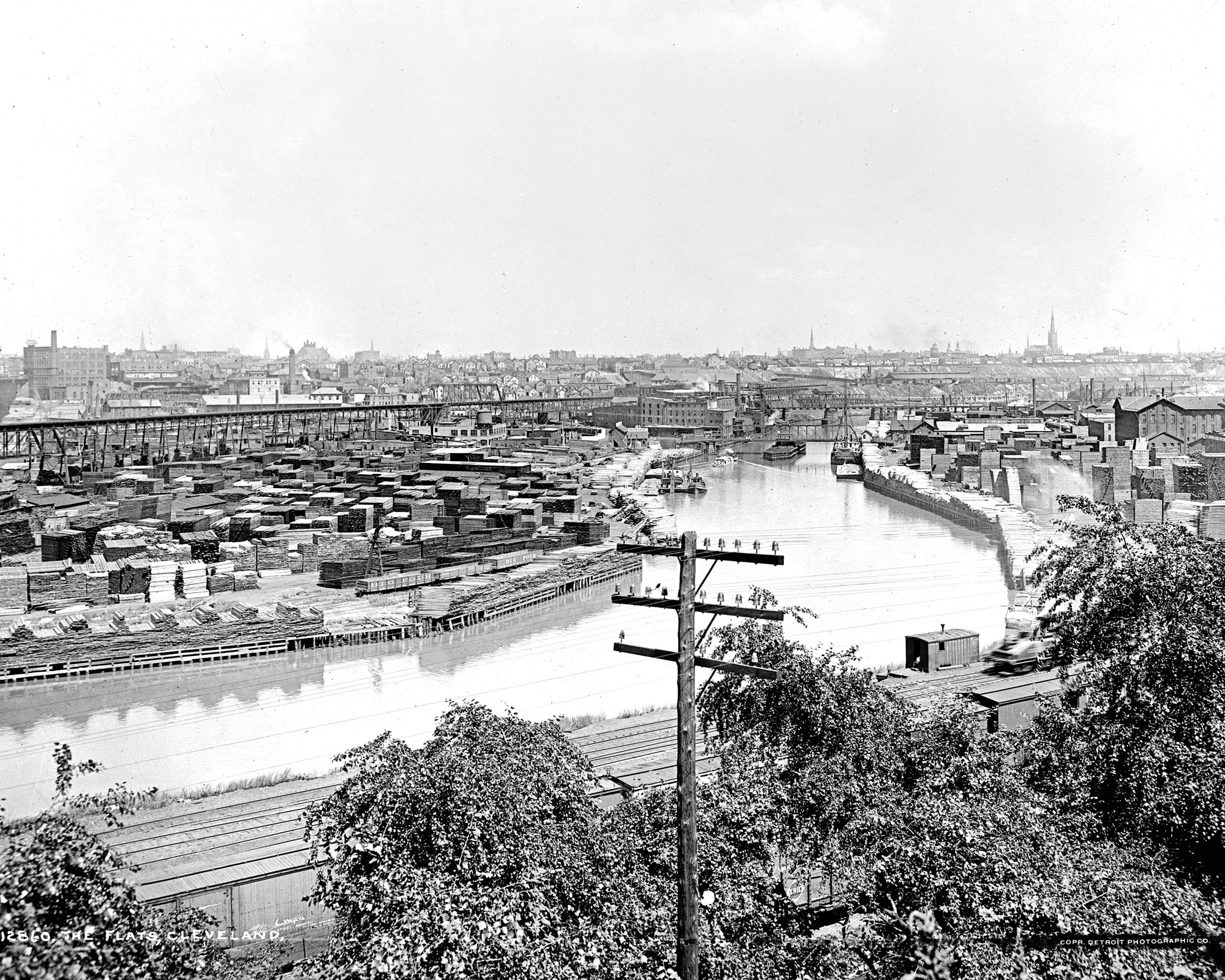 1901 Cleveland Flats Cleveland Ohio Old Photo Reprint