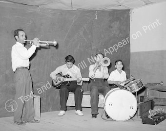 1940 Orchestra with a Traveling Show, Penasco, NM Vintage Old Photo - Art Print