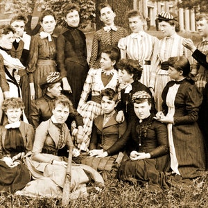 1890 Girls Baseball, Allegheny College, PA Vintage Old Photo 8.5&quot; x 11&quot; Art Print - - Historic Scene --