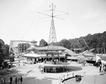 MD Vintage Photograph 8.5" x 11" Reprint 1917 Top of Roller Coaster Glen Echo MD Vintage Photograph 8.5" x 11" Reprint 1917 Top of Roller Coaster Glen Echo