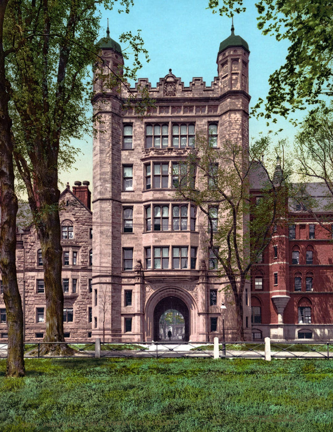 1901 Phelps Hall and Gateway Yale University Vintage Etsy