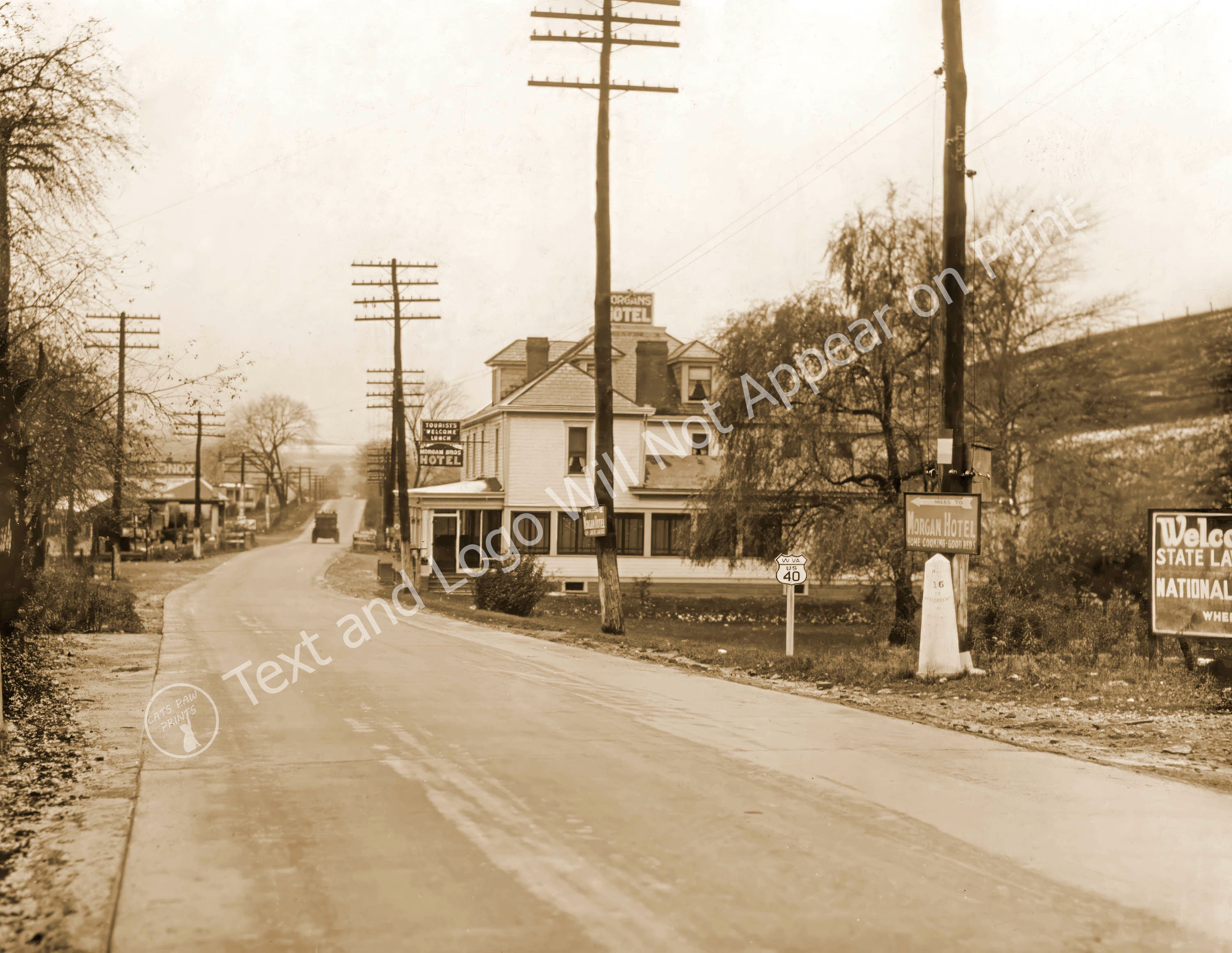 Route 40, Alexander, West Virginia Vintage Photo Art Print