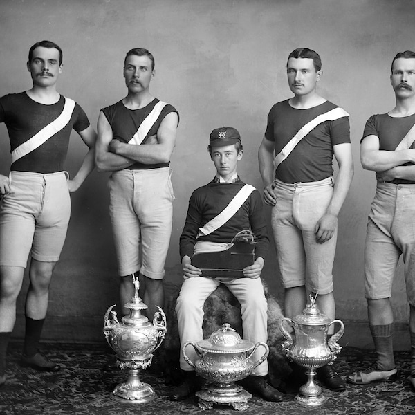 Waterford Boat Club: 1885 Oarsmen Vintage Photo Art Print (8.5" x 11")