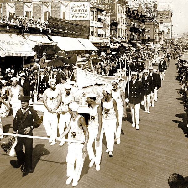 1920-1925 Atlantic City, New Jersey Parade Old Photo 8.5" x 11" Art Print