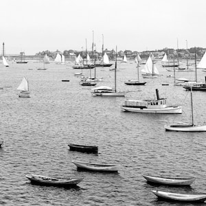 1900-1906 Marblehead Harbor, Massachusetts Vintage Photograph 11&quot; x 17&quot; Art Print - - Historic Scene --