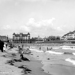 York Beach Maine Print: 1906 Historic Bathing Scene