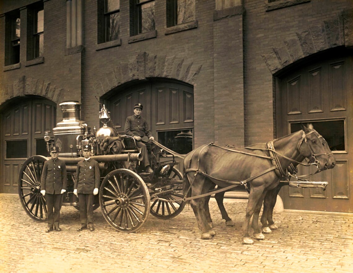 18801915 Leominster MA Fire Department Vintage Photograph Etsy