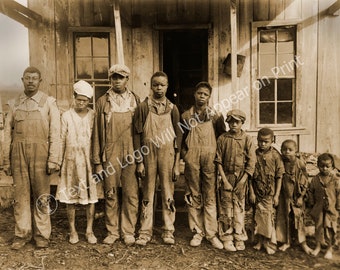 1931 African American Family in Front of Home Vintage Old Photo  -- Art Print --