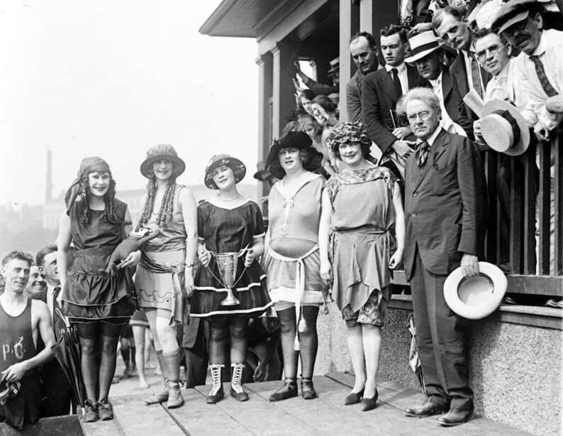 1921 Bathing Beauty Costume Contestants Old Photo 8.5 x 11 Reprint