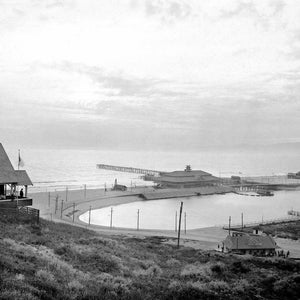1908 Del Rey Hotel & Playa Del Rey Pavilion, LA Old Photo 8.5&quot; x 11&quot; Art Print - - Historic Scene --
