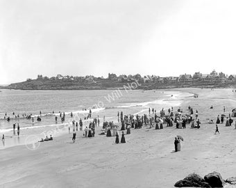 1900 York Beach, Maine Vintage Old Photograph Art Print Reprint - - Historic Scene --