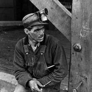 1935 Kentucky Coal Miner, Jenkins, KY Vintage Photograph  11&quot; x 17&quot; Art Print - - Historic Scene --