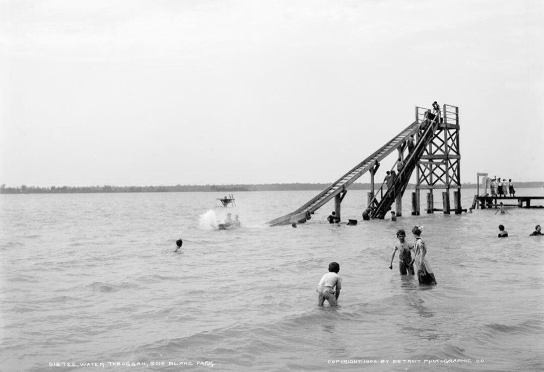1903 Water Toboggan Bois Blanc Island ON Old Photo 13 Etsy