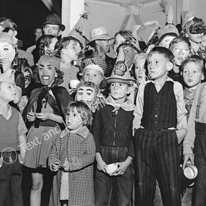 1938 Halloween Party Photo: California Kids in Costume - Vintage Art Print
