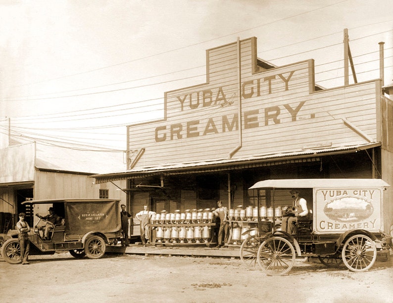 1911 Yuba City Creamery, Yuba City, CA Vintage Photograph 8.5 X 11 Art