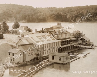 Lot of 3 Lake Hopatcong, New Jersey Prints  - Historic Scene Art Prints (13" x 19") Reprints