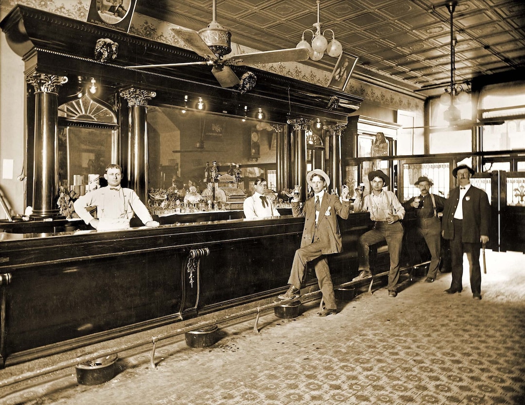 1906 Horseshoe Saloon, Junction City, Kansas Colorized Vintage Old