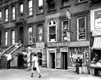 1938 Harlem Street Scene, New York Vintage Photograph Art Print - - Historic Scene --