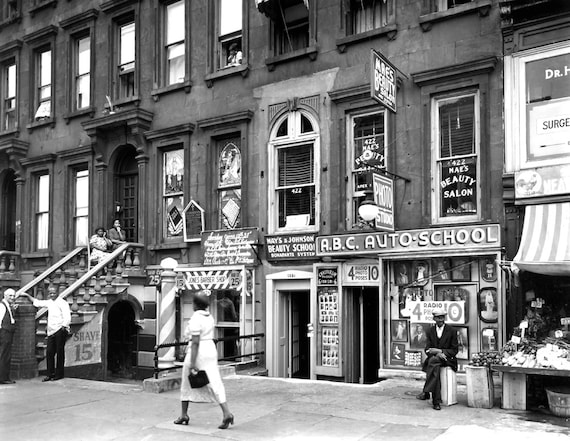 1938 Harlem Street Scene New York Vintage Photograph Reprint Etsy