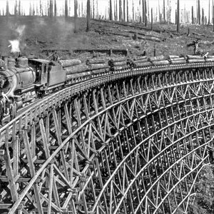 1918 Logging Railroad Trestle, Washington Photograph --INSTANT Download-- - - Historic Scene --