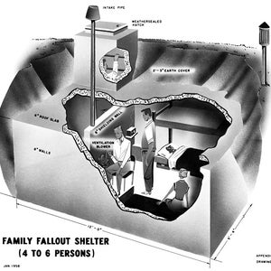 1958 Family Fallout Shelter Plans Art Print (8.5&quot; x 11&quot;)
